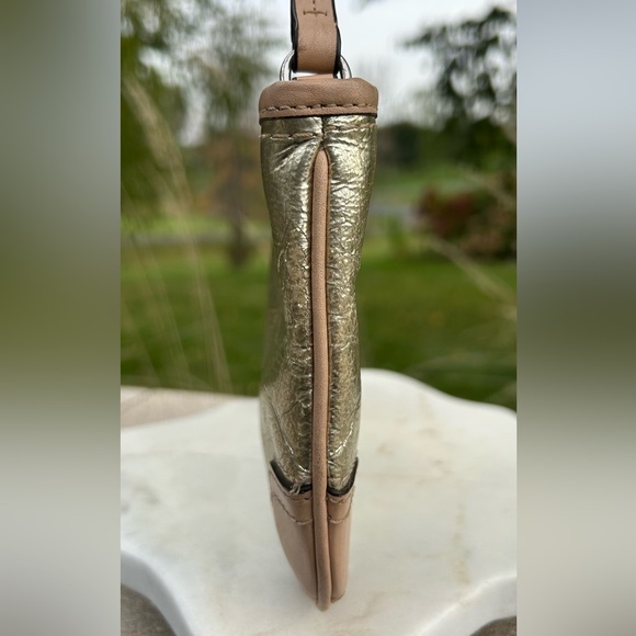 Coach Platinum Mini Purse Large Wristlet Crinkle Patent Leather - Picture 10 of 17